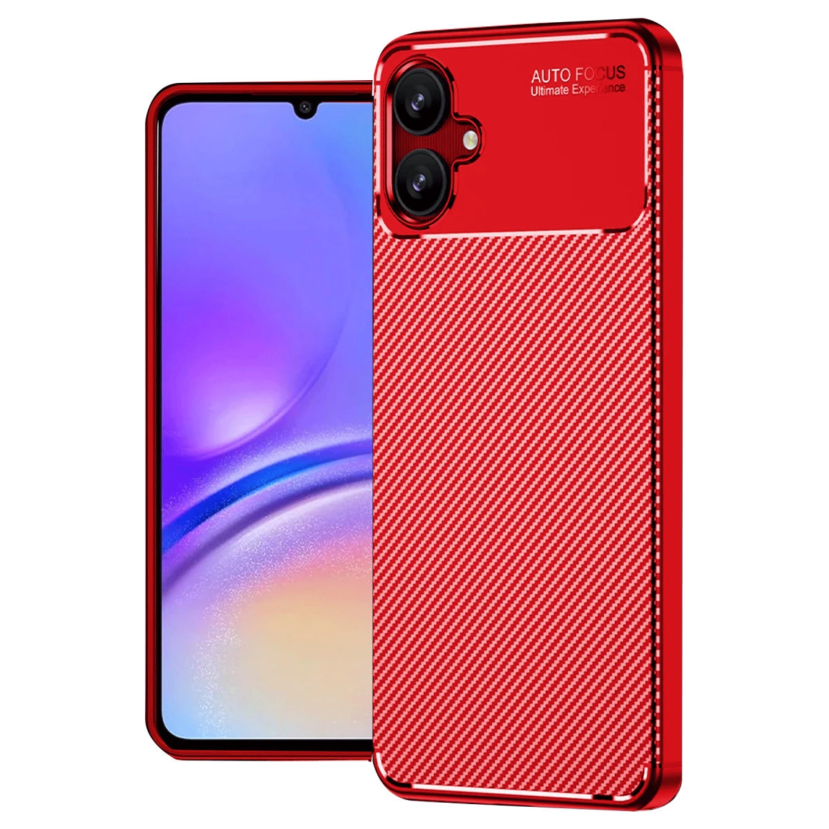 Samsung Galaxy A06 Kılıf Auto Focus Karbon Kapak - Kırmızı