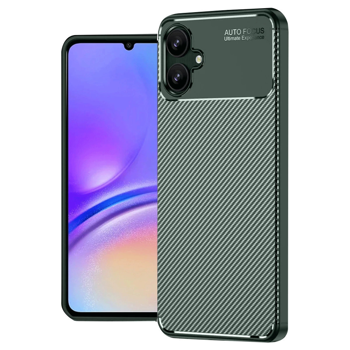 Samsung Galaxy A06 Kılıf Auto Focus Karbon Kapak - Koyu Yeşil