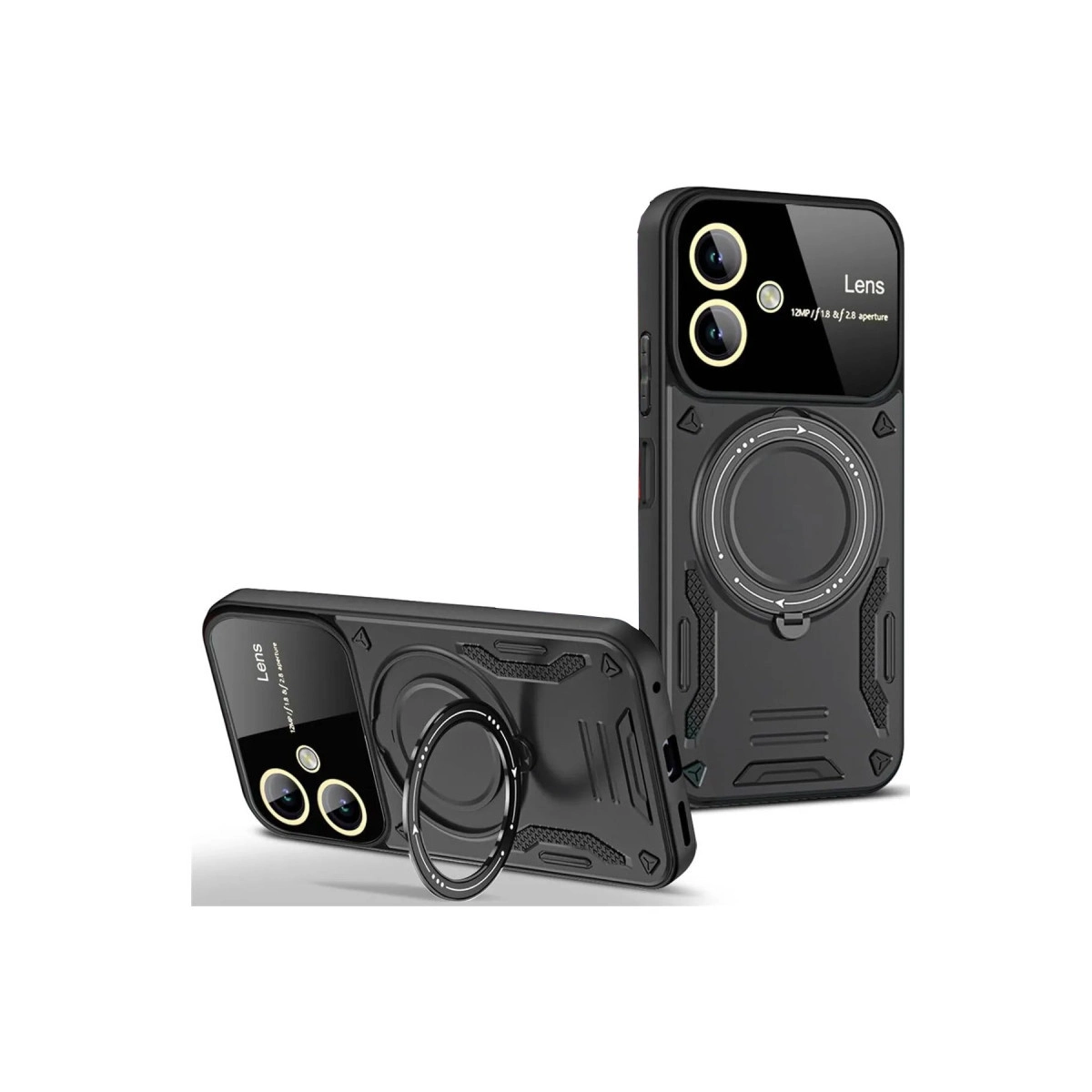 Samsung Galaxy A06 Kılıf Joy Lens Standlı Kapak - Siyah