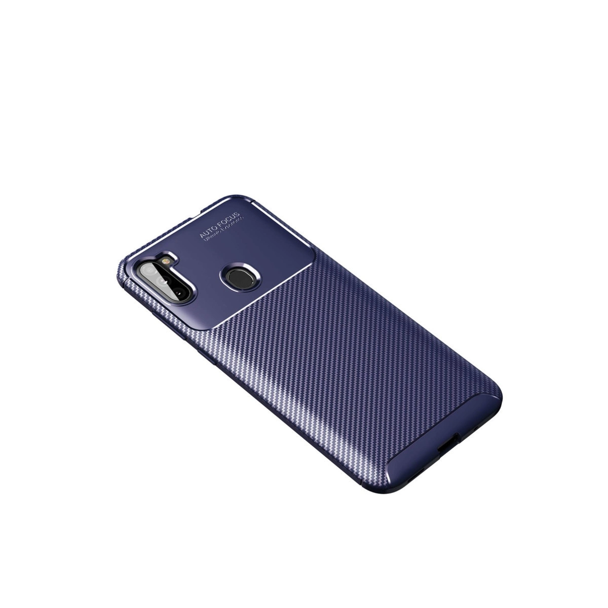 Samsung Galaxy A11 Kılıf Auto Focus Karbon Kapak - Lacivert
