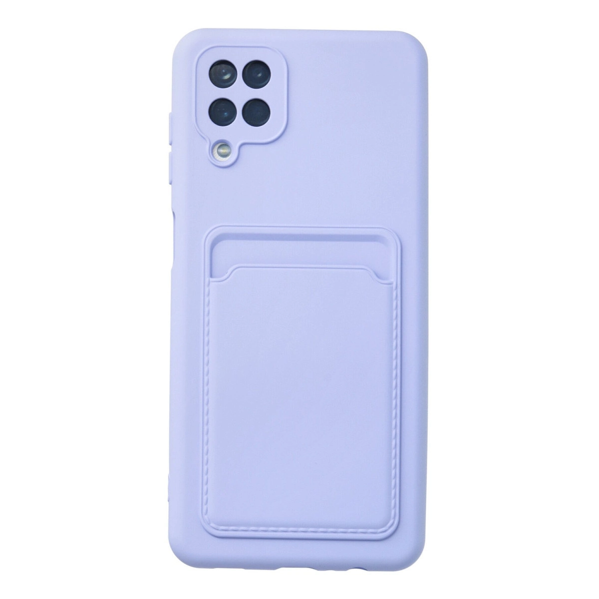 Samsung Galaxy A12 Kılıf Kelvin Kartvizitli Silikon - Lila
