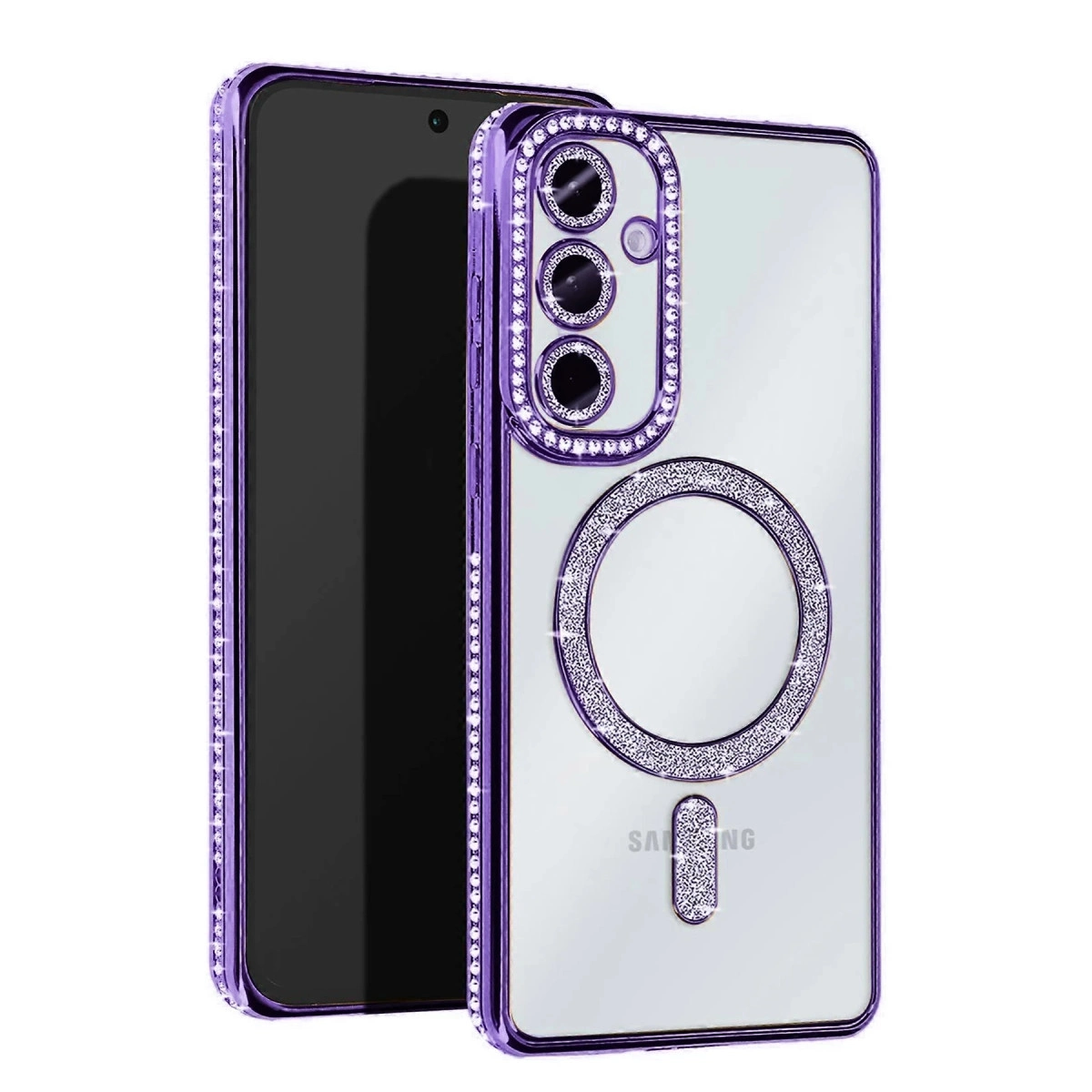 Samsung Galaxy A16 5g Joke Simli Magneticsafe Kılıf - Derin Mor
