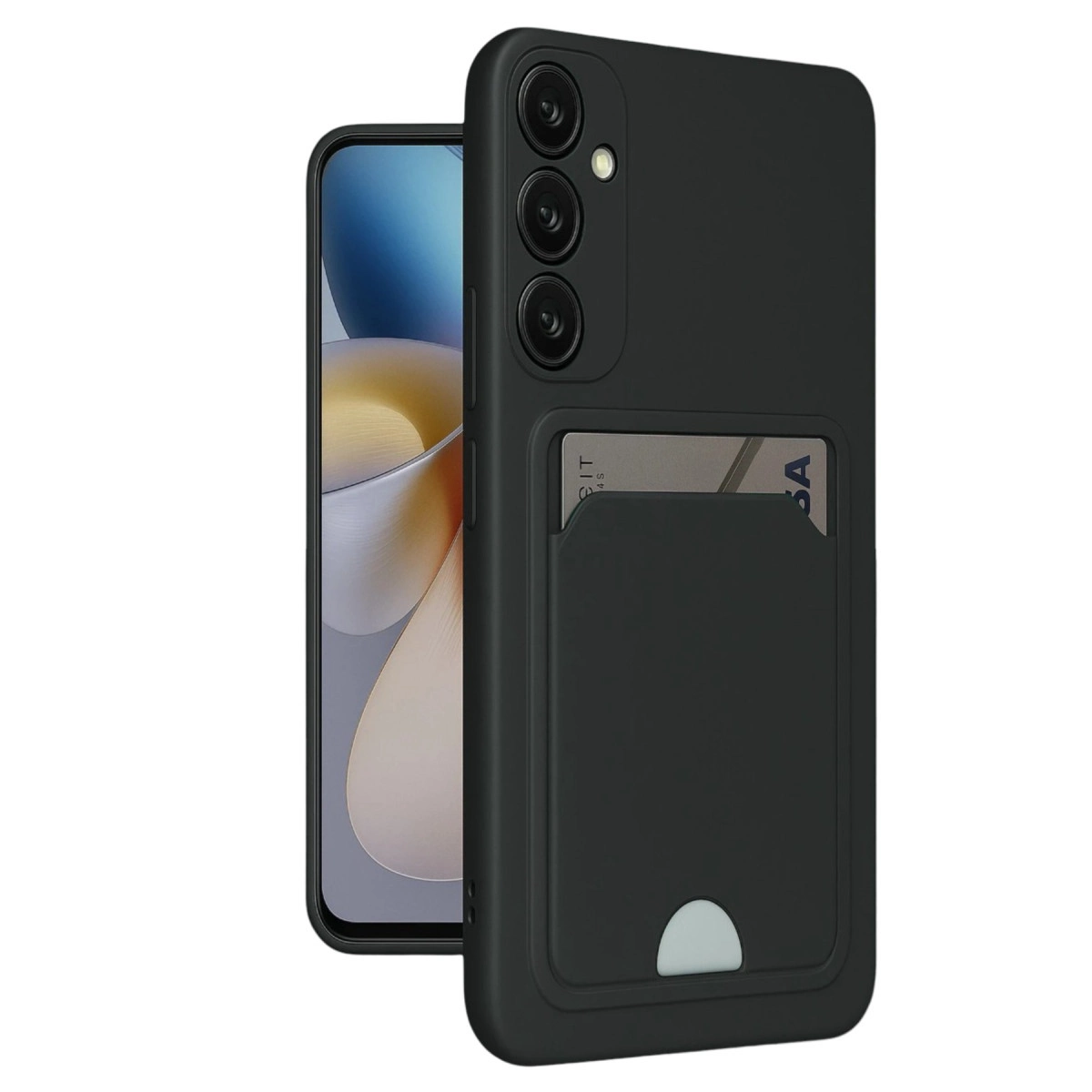 Samsung Galaxy A16 5g Kılıf Kelvin Kartvizitli Silikon - Siyah