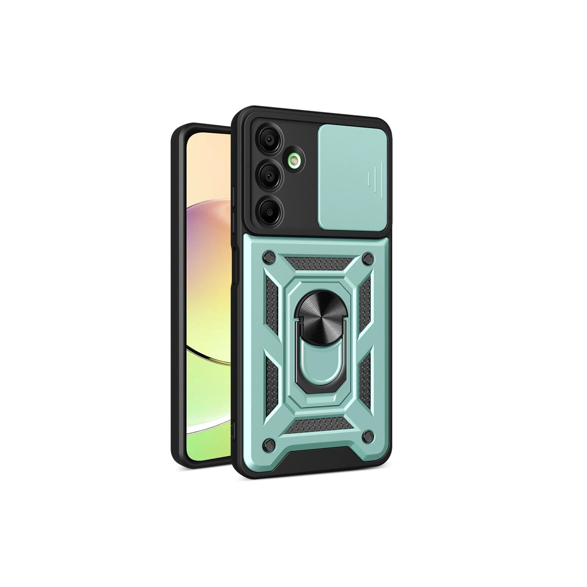 Samsung Galaxy A16 5g Kılıf Pars Lens Yüzüklü Silikon - Yeşil
