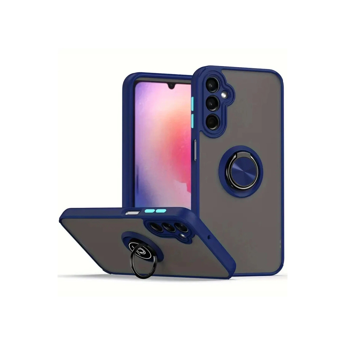 Samsung Galaxy A17 5g Montreal Yüzüklü Silikon Kapak - Lacivert