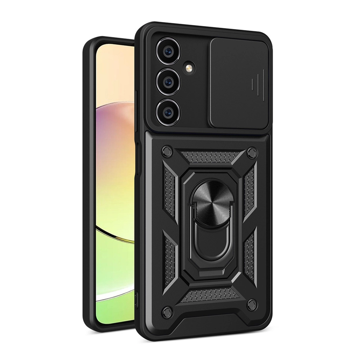 Samsung Galaxy A25 5g Kılıf Pars Lens Yüzüklü Silikon - Siyah