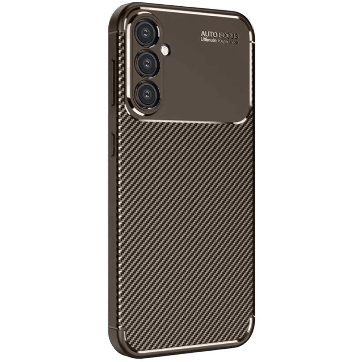 Samsung Galaxy A26 Kılıf Auto Focus Karbon Kapak - Kahverengi