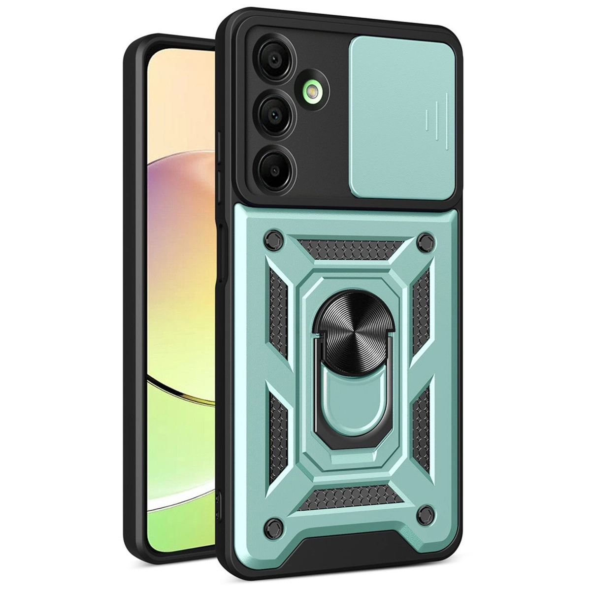 Samsung Galaxy A26 Kılıf Pars Lens Yüzüklü Silikon - Yeşil