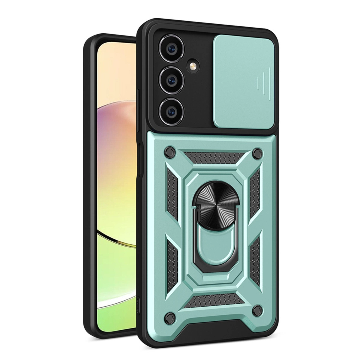Samsung Galaxy A35 5g Kılıf Pars Lens Yüzüklü Silikon - Yeşil