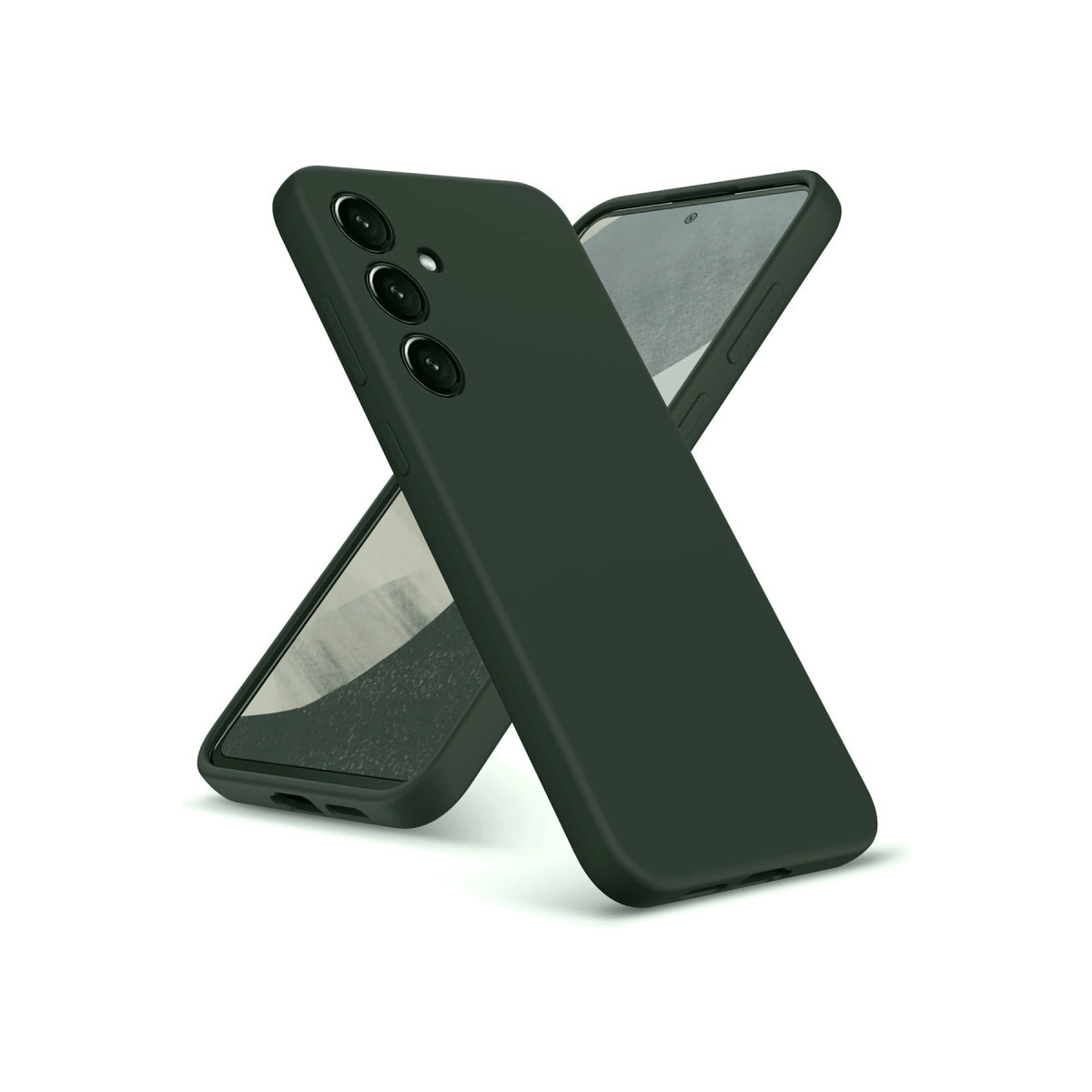 Samsung Galaxy A36 Kılıf Nano İçi Kadife Silikon - Koyu Yeşil