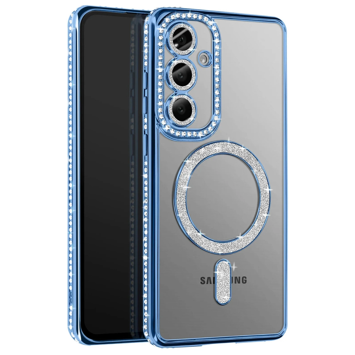 Samsung Galaxy A37 5g Joke Simli Magneticsafe Kılıf - Mavi