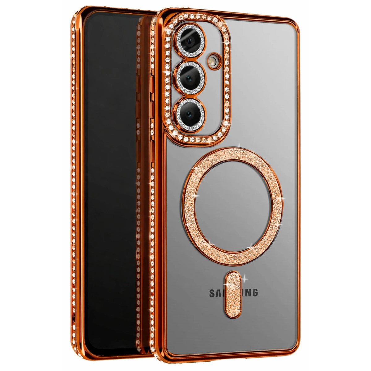 Samsung Galaxy A37 5g Joke Simli Magneticsafe Kılıf - Turuncu