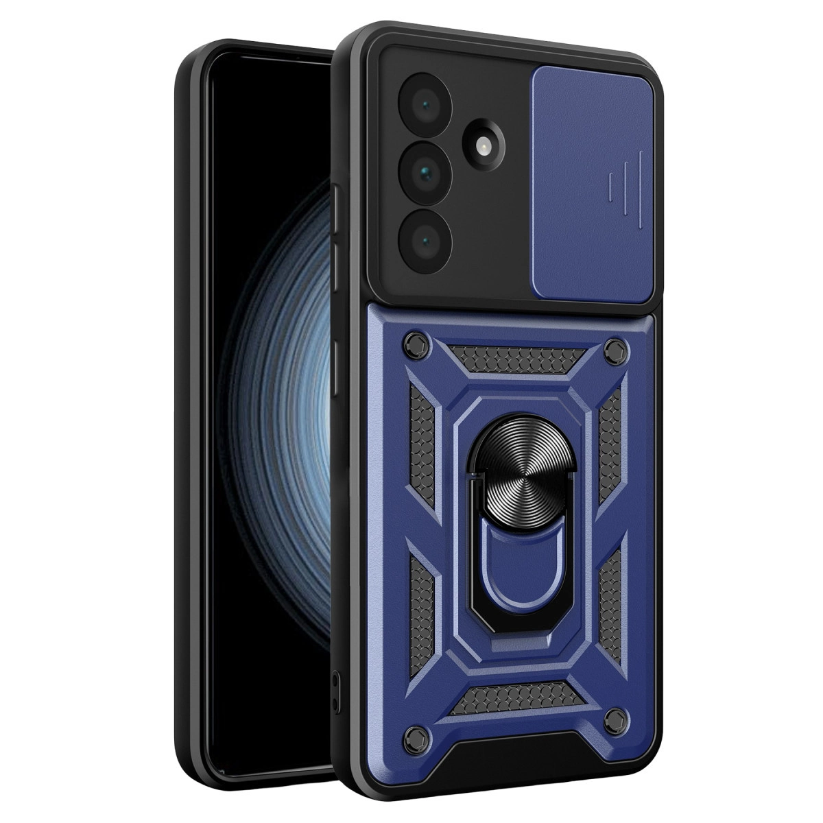 Samsung Galaxy A37 5g Pars Lens Yüzüklü Silikon - Lacivert