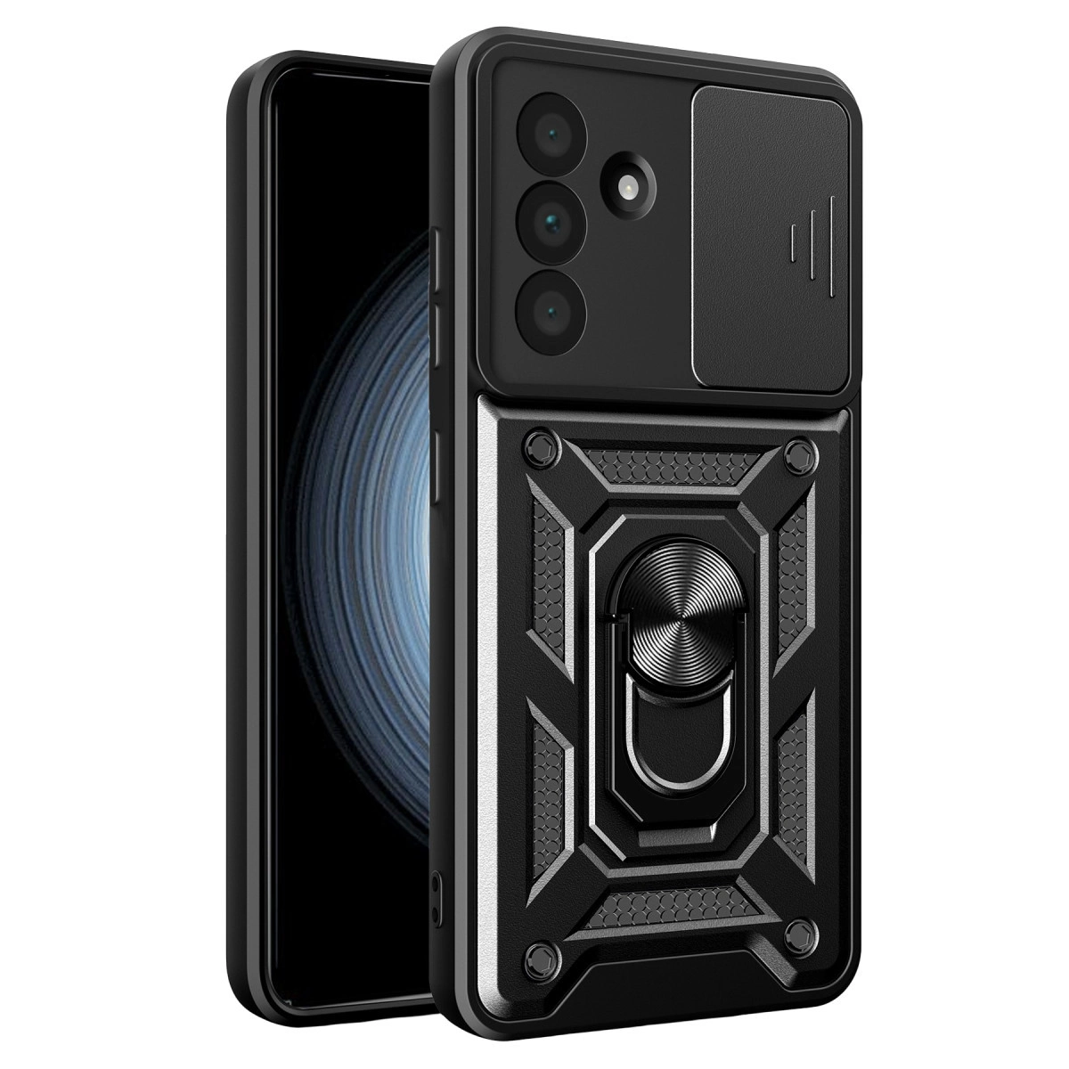 Samsung Galaxy A37 5g Pars Lens Yüzüklü Silikon - Siyah