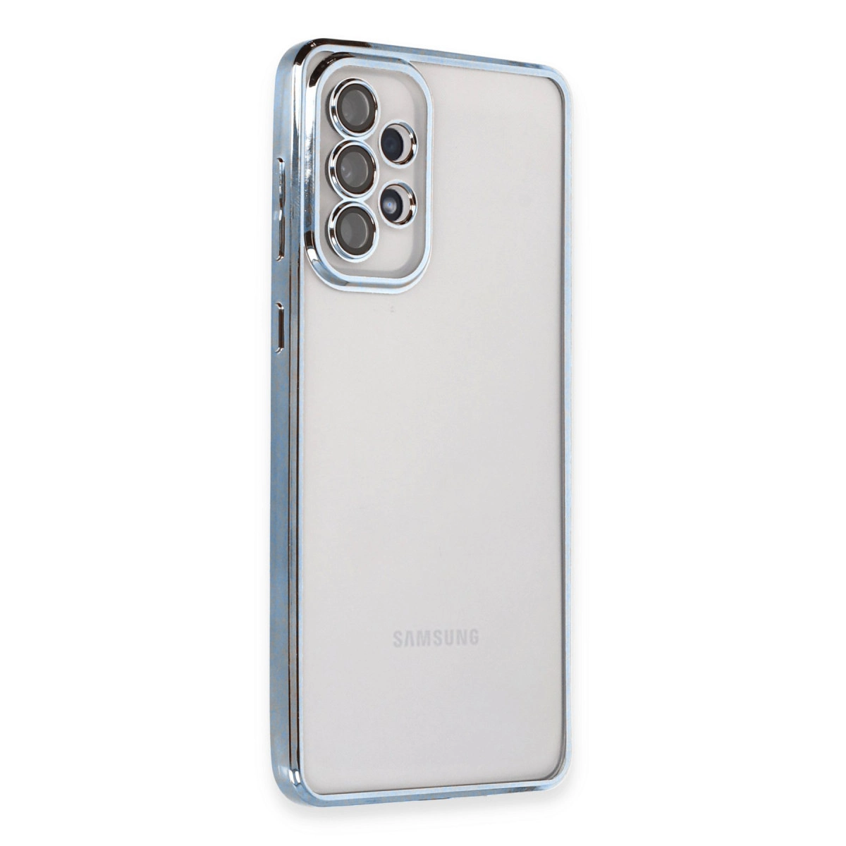 Samsung Galaxy A53 5g Kılıf Razer Lensli Silikon - Açık Mavi