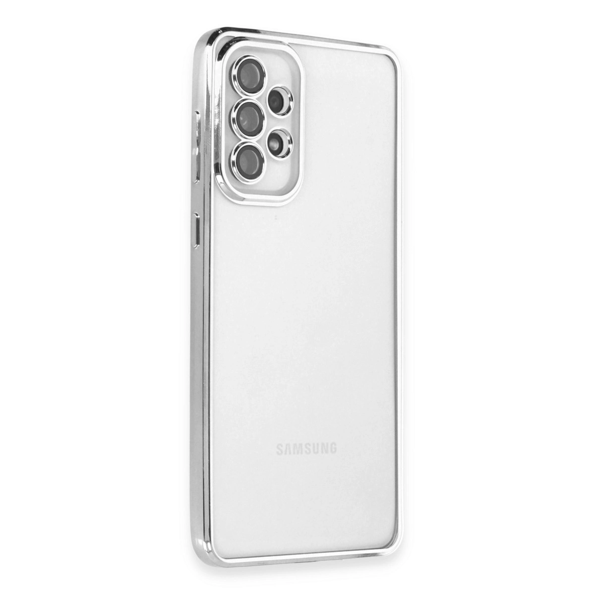 Samsung Galaxy A53 5g Kılıf Razer Lensli Silikon - Gümüş