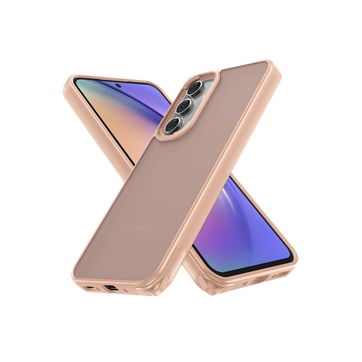 Samsung Galaxy A54 5g Kılıf Elegant Kapak - Pudra
