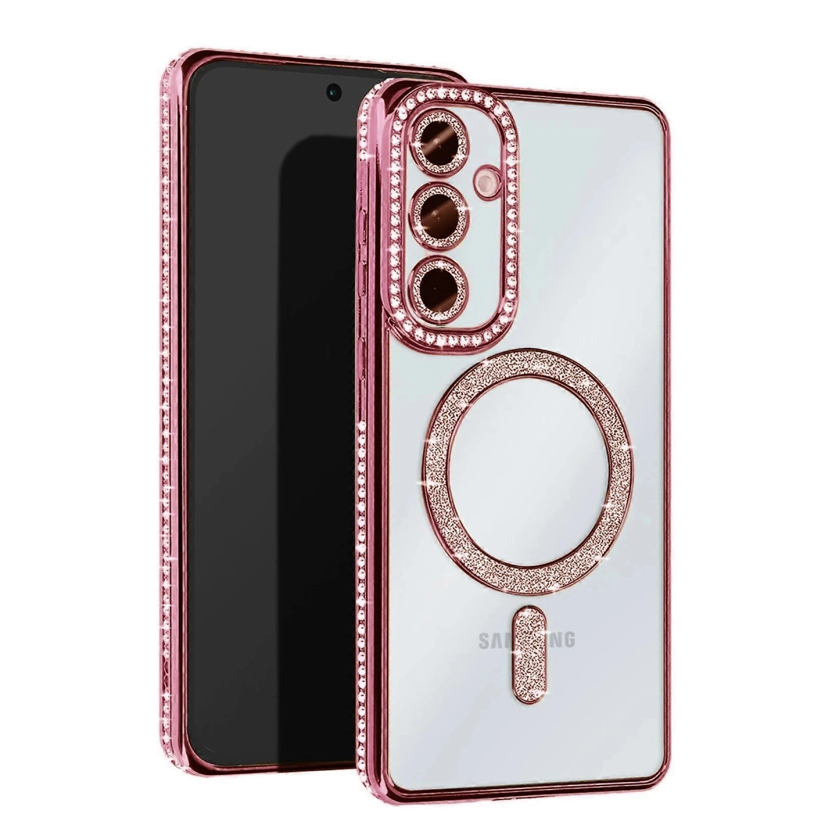 Samsung Galaxy A55 5g Joke Simli Magneticsafe Kılıf - Pembe