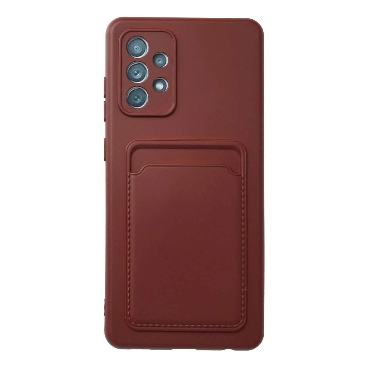 Samsung Galaxy A72 Kılıf Kelvin Kartvizitli Silikon - Bordo