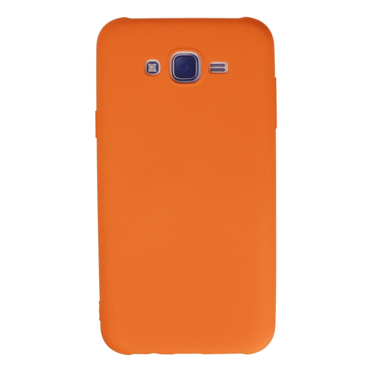 Samsung Galaxy J7 Kılıf Nano İçi Kadife Silikon - Turuncu