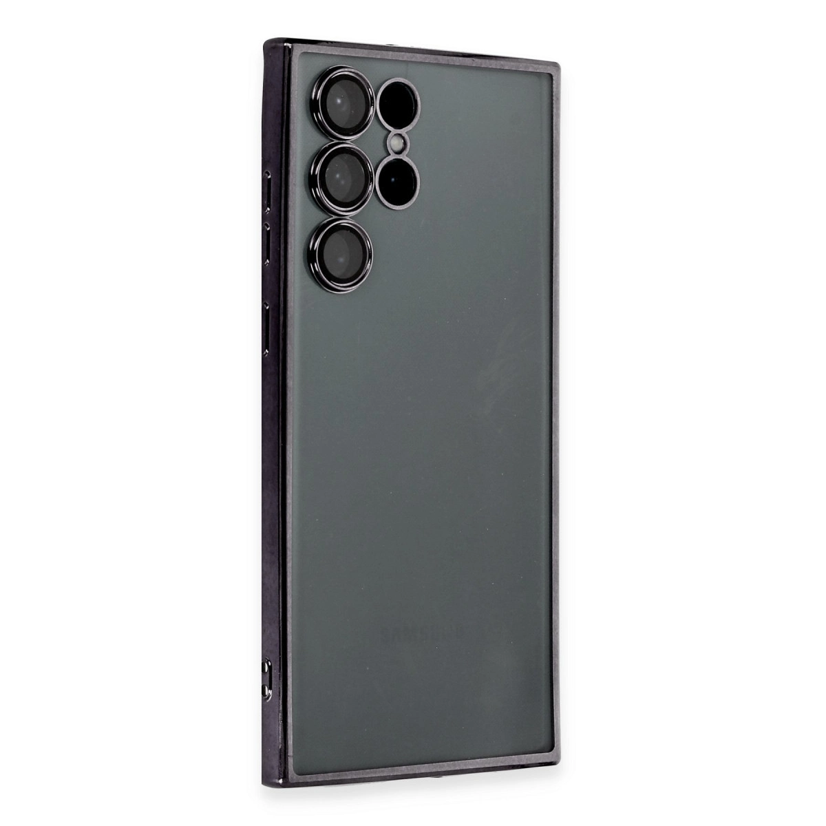 Samsung Galaxy S22 Ultra Kılıf Razer Lensli Silikon - Siyah