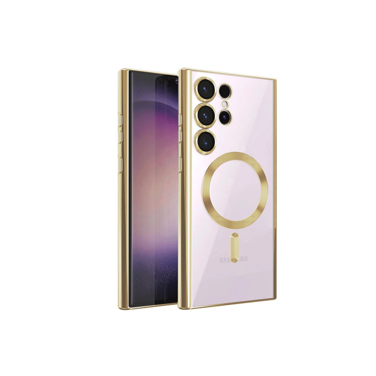 Samsung Galaxy S23 Ultra Kılıf Kross Magneticsafe Kapak - Gold