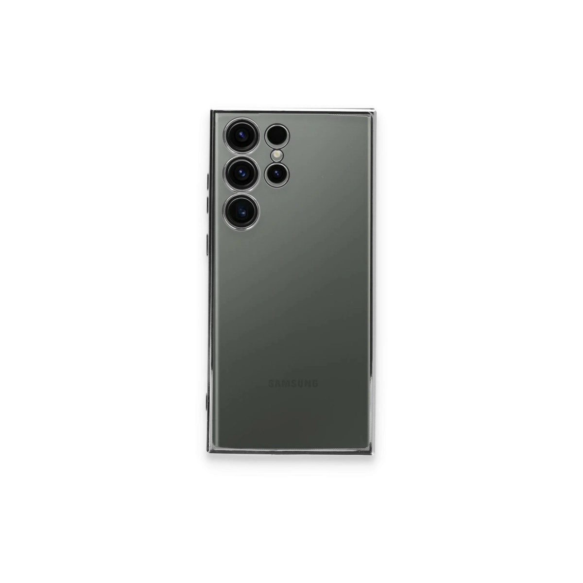 Samsung Galaxy S23 Ultra Kılıf Razer Lensli Silikon - Gümüş