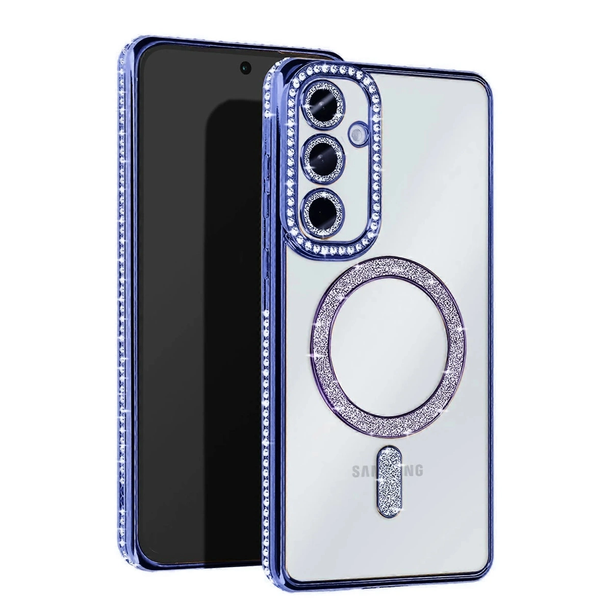 Samsung Galaxy S24 Fe Joke Simli Magneticsafe Kılıf - Mavi