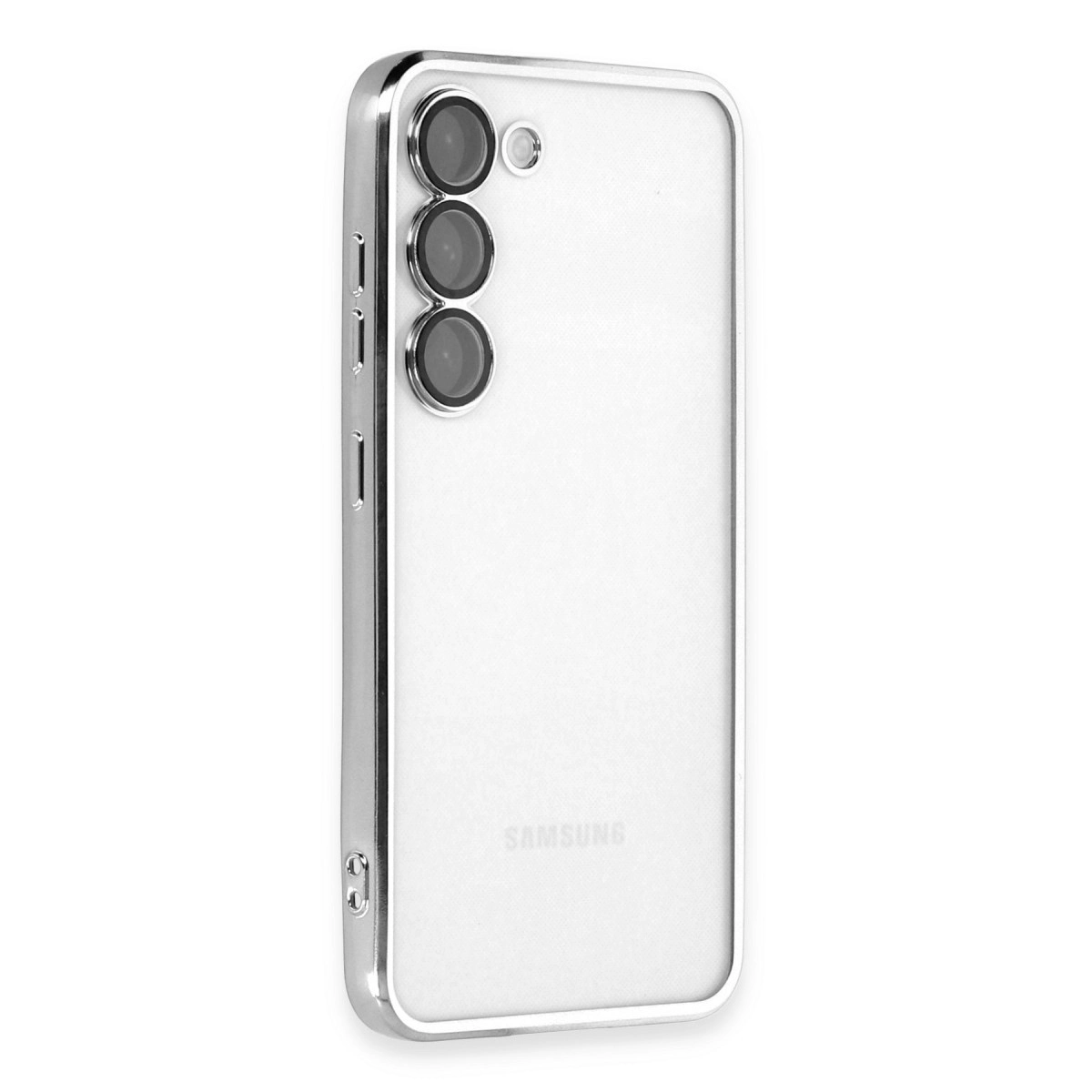 Samsung Galaxy S24 Kılıf Razer Lensli Silikon - Gümüş