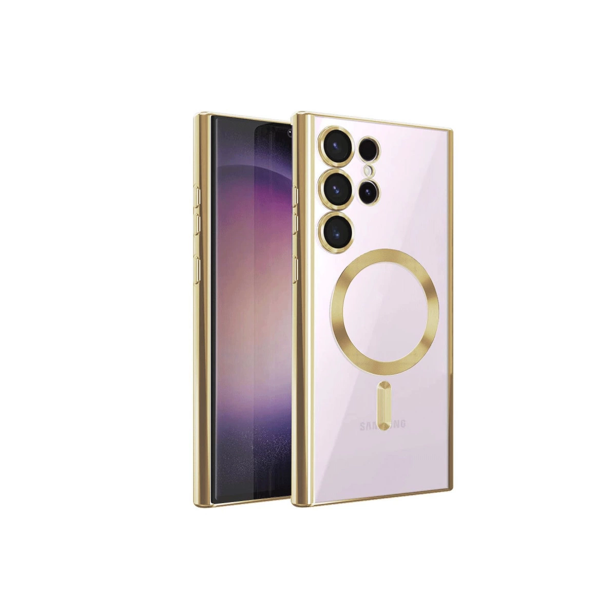 Samsung Galaxy S24 Ultra Kılıf Kross Magneticsafe Kapak - Gold