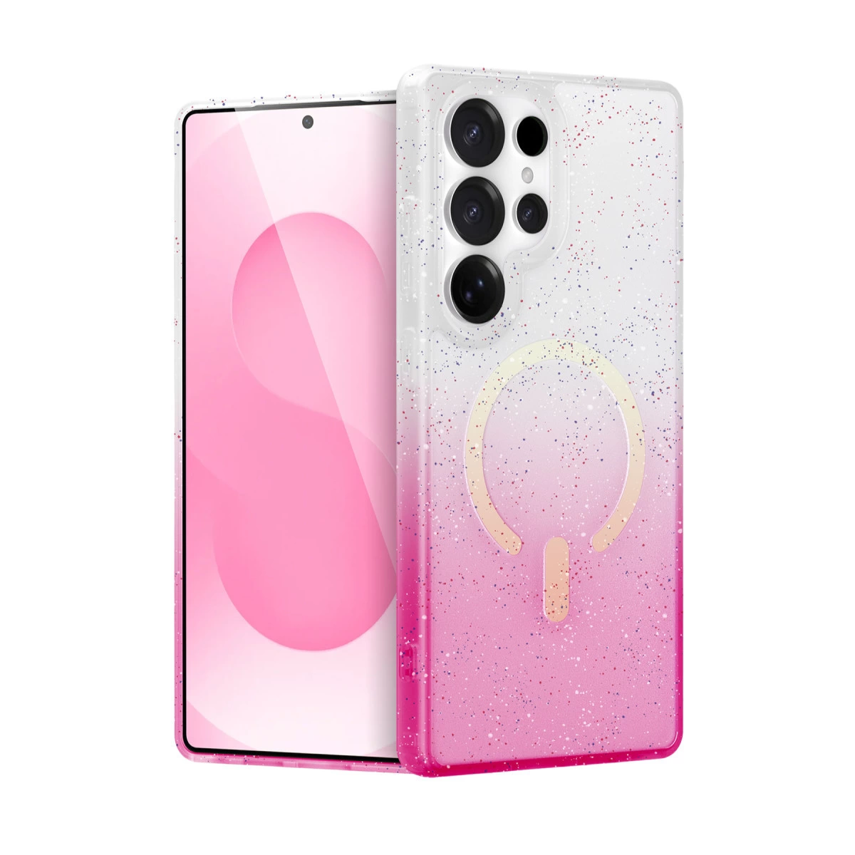 Samsung Galaxy S24 Ultra Pummel Shiny Magsafe Kapak - Pembe