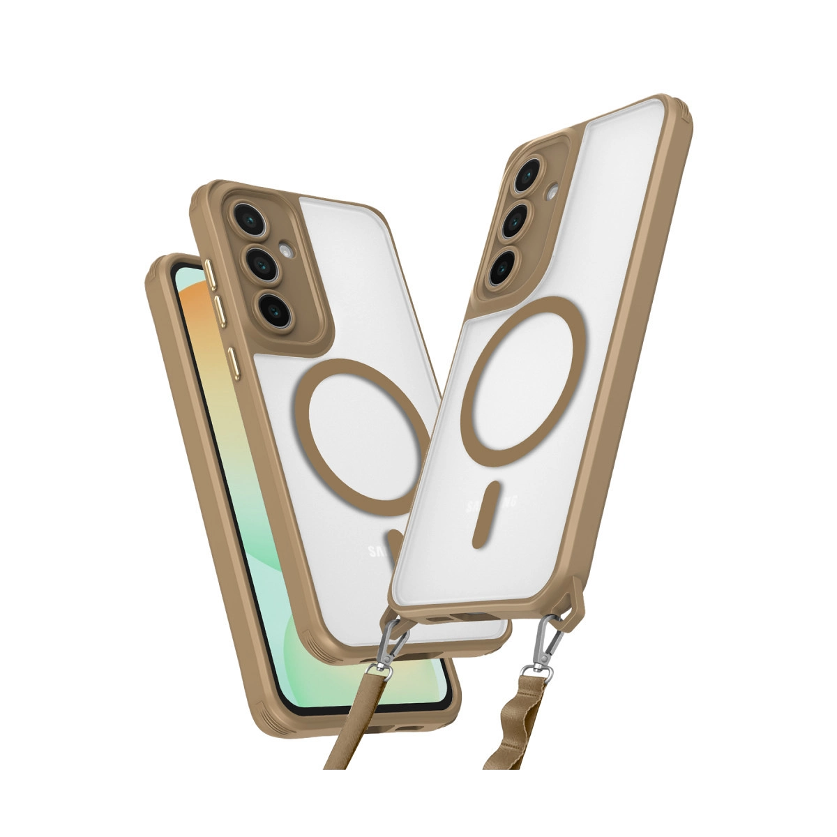 Samsung Galaxy S25 Kılıf Enka Magsafe Silikon Kılıf - Desert