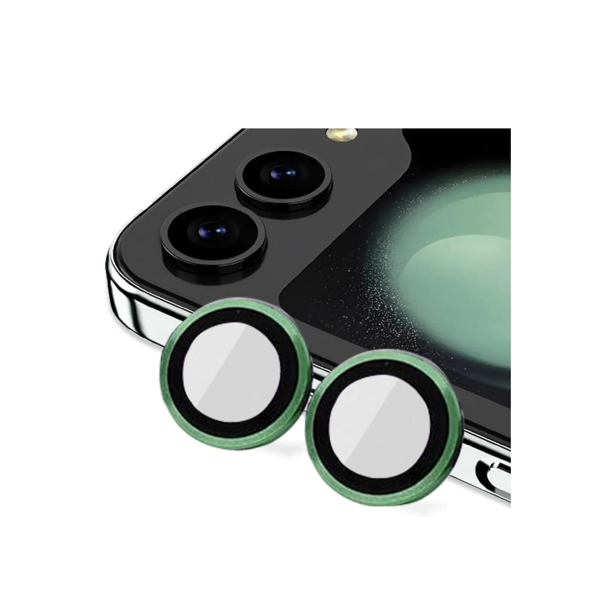 Samsung Galaxy Z Flip 5 Valdez Metal Kamera Lens - Koyu Yeşil
