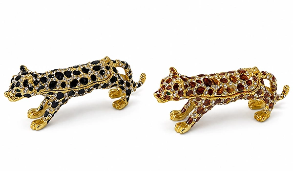 Swaroski Taşlı Leopar Figürü Tekli