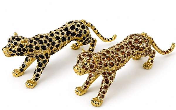 Swaroski Taşlı Leopar Figürü Tekli