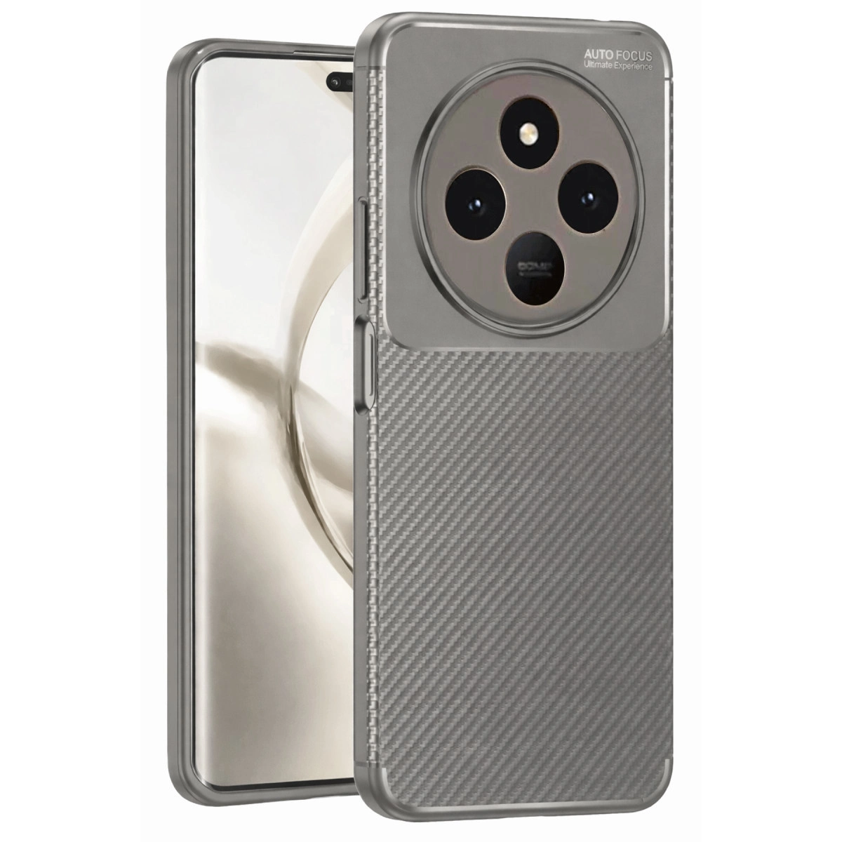 Tecno Spark 30 Kılıf Auto Focus Karbon Kapak - Gri
