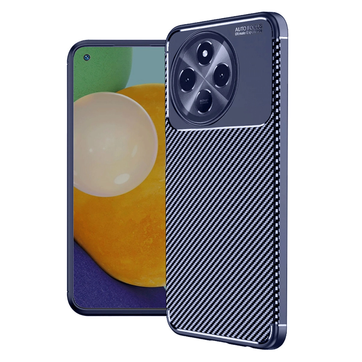 Tecno Spark 30 Pro Kılıf Auto Focus Karbon Kapak - Lacivert
