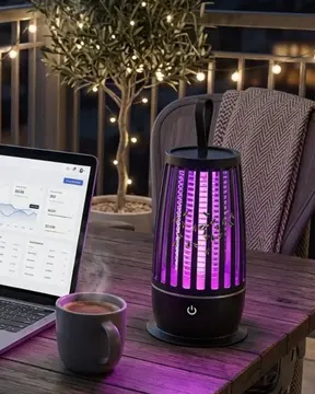 Elektrikli Böcek Öldürücü UV Mor Işık Sessiz Çalışma Gece Lambalı Güvenli Kullanım