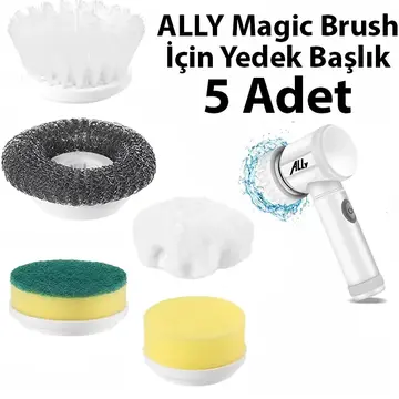 Ally Magic Brush Şarjlı Temizleme Fırçası için 5 Adet Yedek Başlık