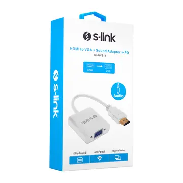 S-LINK SL-HVS13 HDMI To VGA+Audio+PD Çevirici(1923)