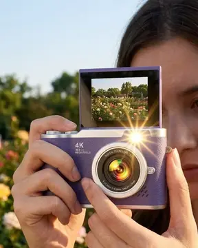 Flip Ekranlı Dijital Kamera 4K Video 48 MP Güzelleştirme Modu
