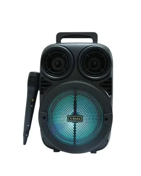 Taşınabilir Bluetooth Speaker Mikrofonlu Karaoke Hoparlör RGB Işıklı 6.5 İnç Güçlü Ses