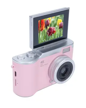 48 MP Vlog Kamera 1080P Video Flip Screen Uzun Pil Ömrü Selfie Kamera
