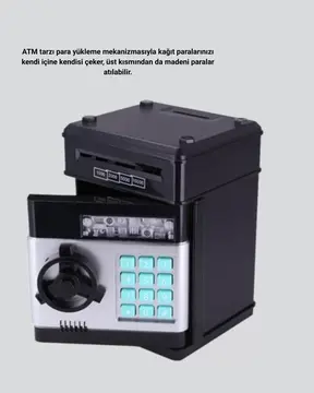 Çocuklar İçin Şifreli ATM Kasa Para Yutan Kumbara