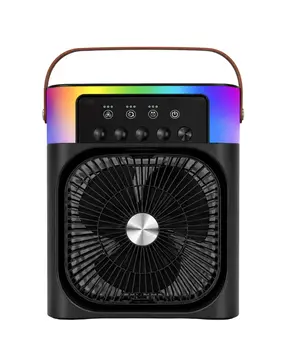 USB Şarjlı Masaüstü Sprey Fan Taşınabilir Serinletici RGB Işıklı Mini Klima