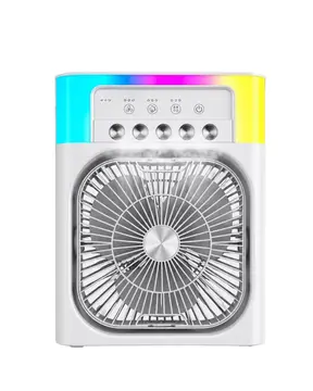 Su Püskürtmeli Mini Klima Fan USB Şarjlı Masaüstü Soğutucu RGB Işıklı