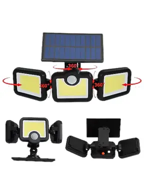 Solar Sensörlü LED Projektör Hareket Algılayıcılı Güneş Enerjili Bahçe Lambası Dış Mekan Aydınlatma