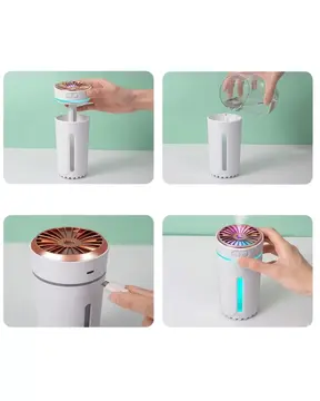 USB Araç Nemlendirici 5 Esans Hediyeli Renkli Işıklı Mini Difüzör