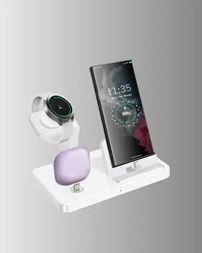 Kablosuz Şarj İstasyonu 4’ü 1 Arada iPhone Watch ve AirPods Uyumlu