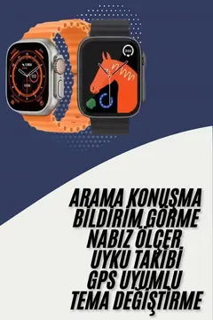Akıllı Saat Kordon Hediyeli Güçlü Batarya Kapasiteli Titreşimli Bildirim Görme Unisex